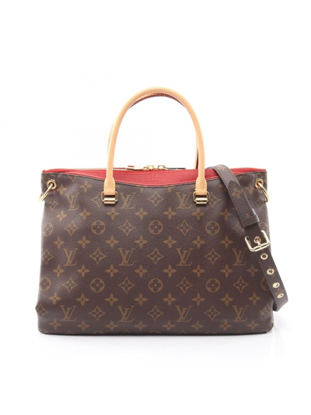 Louis Vuitton Handbag Pallas Monogram Cerise 2-Way Leather
